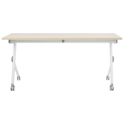 Biurko składane z kółkami 160 x 60 cm jasne drewno z białym BENDI