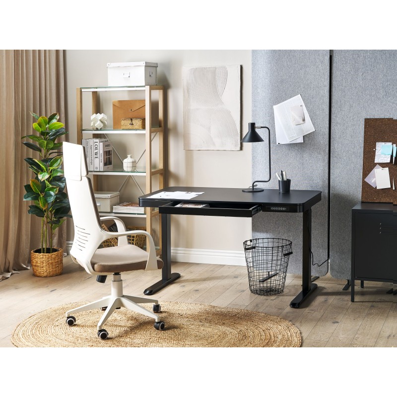 Biurko regulowane elektrycznie 120 x 60 cm z portem USB czarne KENLY