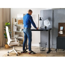 Biurko regulowane elektrycznie 120 x 60 cm z portem USB czarne KENLY