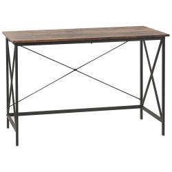 Biurko 115 x 60 cm ciemne drewno z czarnym FUTON