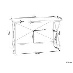 Biurko 115 x 60 cm ciemne drewno z czarnym FUTON