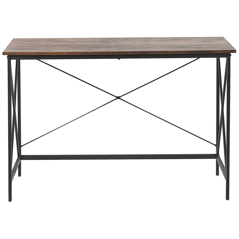 Biurko 115 x 60 cm ciemne drewno z czarnym FUTON