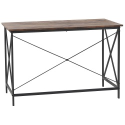 Biurko 115 x 60 cm ciemne drewno z czarnym FUTON