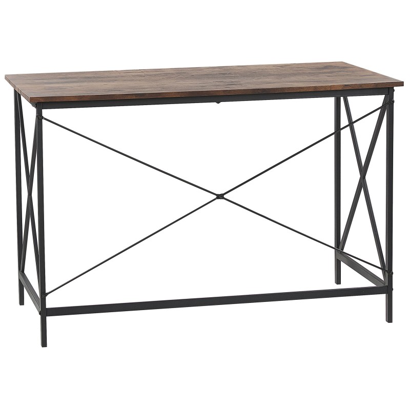 Biurko 115 x 60 cm ciemne drewno z czarnym FUTON