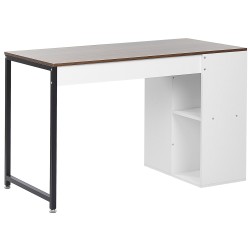 Biurko z półkami 120 x 60 cm ciemne drewno z białym DESE