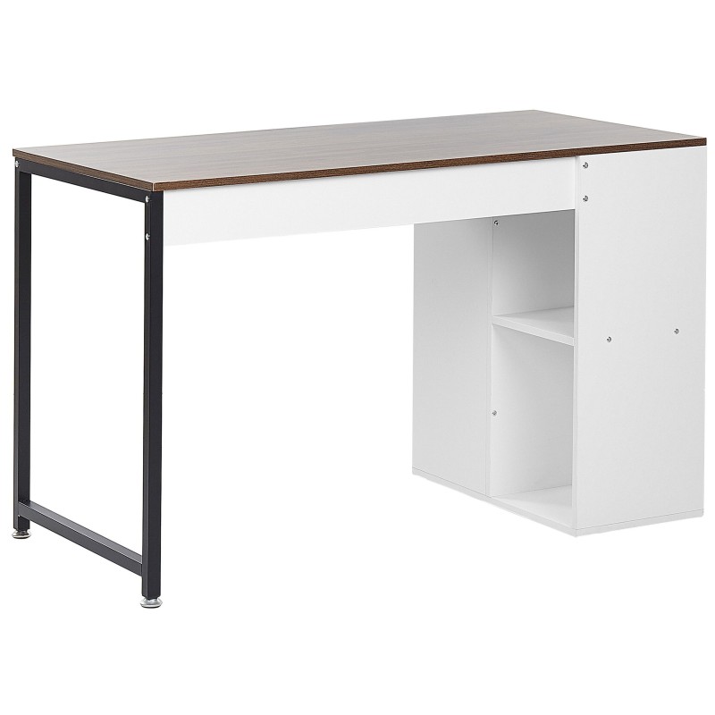 Biurko z półkami 120 x 60 cm ciemne drewno z białym DESE