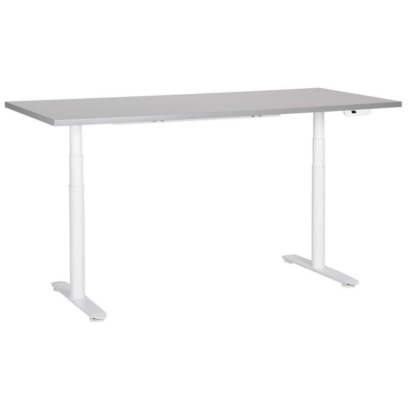 Biurko regulowane elektrycznie 180 x 80 cm szaro-białe DESTINAS