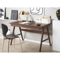 Biurko z szufladami 120 x 70 cm ciemne drewno SHESLAY