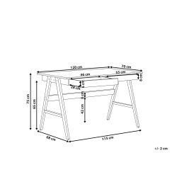 Biurko z szufladami 120 x 70 cm ciemne drewno SHESLAY