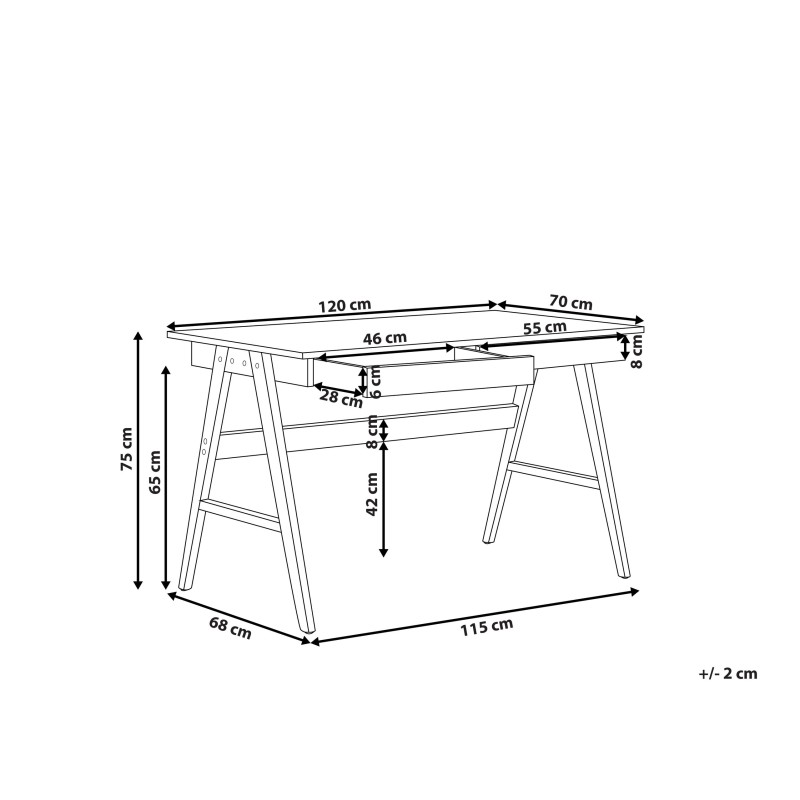 Biurko z szufladami 120 x 70 cm ciemne drewno SHESLAY