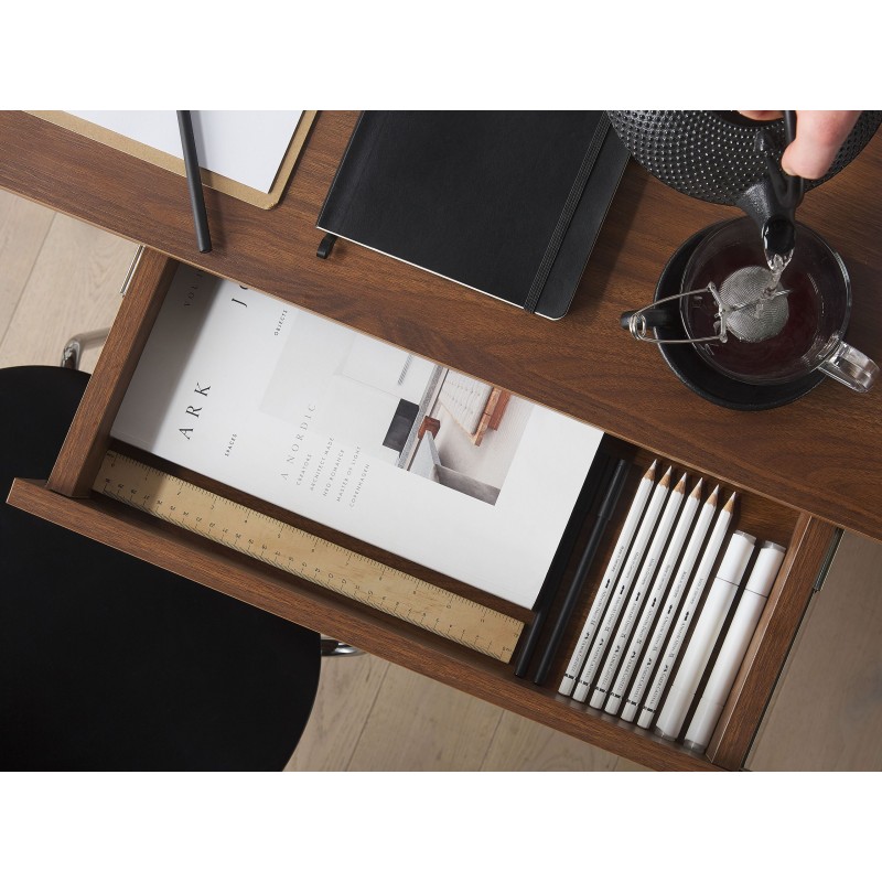 Biurko z szufladami 120 x 70 cm ciemne drewno SHESLAY