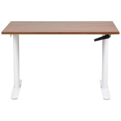 Biurko regulowane manualnie 120 x 72 cm ciemne drewno z białym DESTINAS