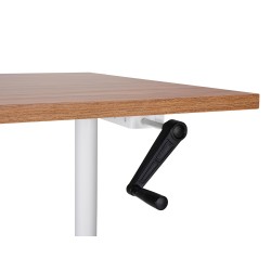 Biurko regulowane manualnie 120 x 72 cm ciemne drewno z białym DESTINAS