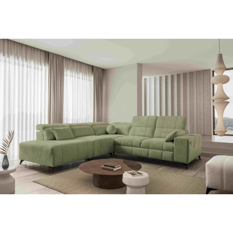 Luxury Corner Sofa Ballagio IX with Sleeping Function, Weave, Spring 1115