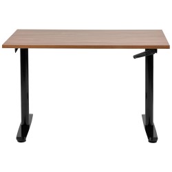 Biurko regulowane manualnie 120 x 72 cm ciemne drewno z czarnym DESTINAS