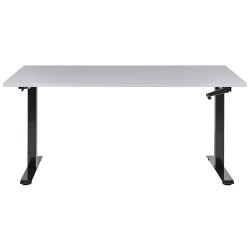 Biurko regulowane manualnie 160 x 72 cm szaro-czarne DESTINES