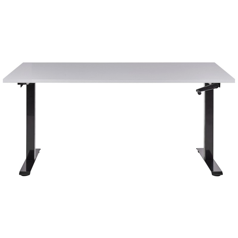 Biurko regulowane manualnie 160 x 72 cm szaro-czarne DESTINES