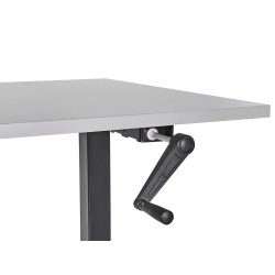 Biurko regulowane manualnie 160 x 72 cm szaro-czarne DESTINES