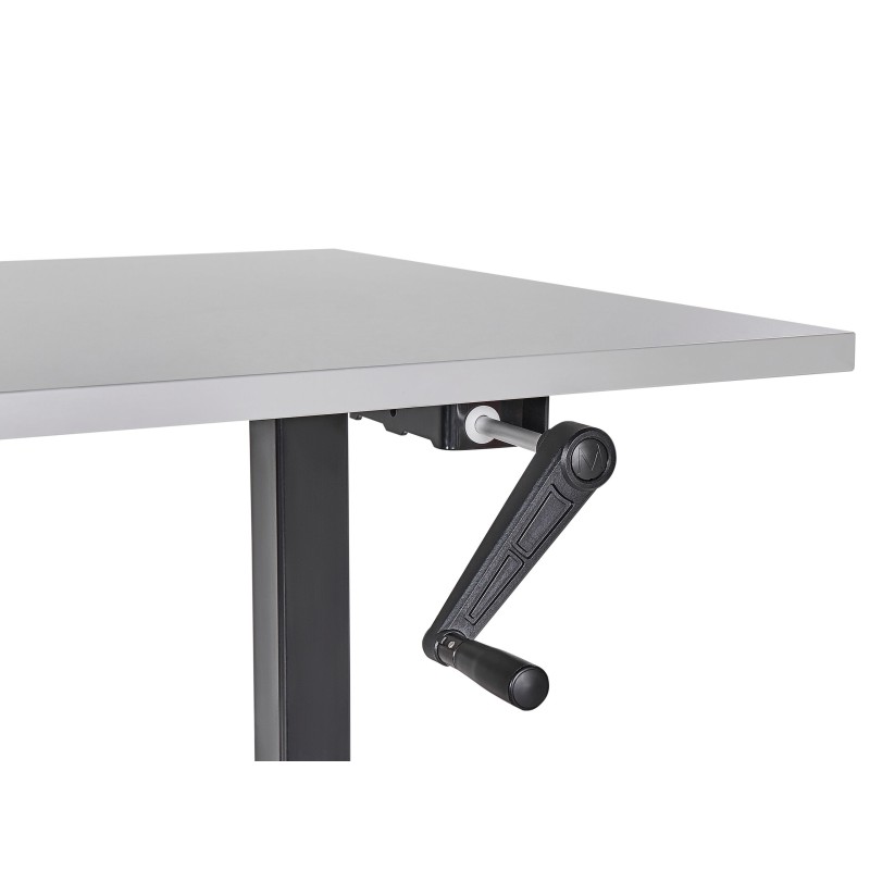 Biurko regulowane manualnie 160 x 72 cm szaro-czarne DESTINES