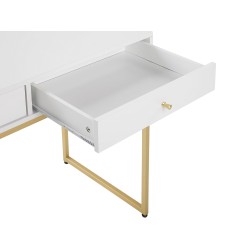 Biurko / Konsola 2 szuflady biało-złota DAPHNE