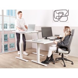 Biurko regulowane elektrycznie 120 x 72 cm białe DESTINES