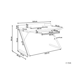 Biurko z szufladą 120 x 60 cm białe z jasnym drewnem FOCUS
