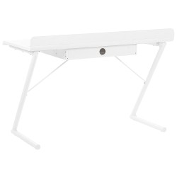 Biurko z szufladą 120 x 60 cm białe z jasnym drewnem FOCUS