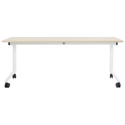 Biurko składane z kółkami 180 x 60 cm jasne drewno z białym CAVI