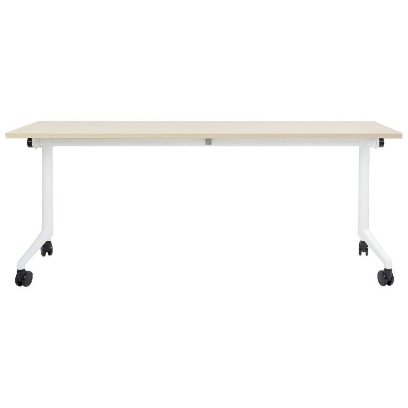 Biurko składane z kółkami 180 x 60 cm jasne drewno z białym CAVI
