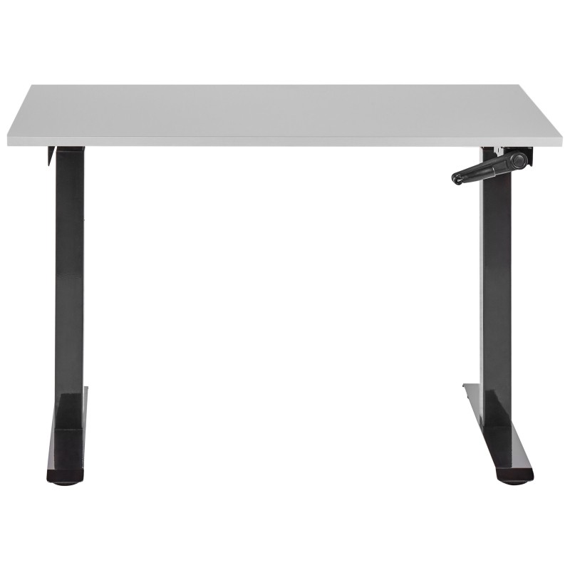 Biurko regulowane manualnie 120 x 72 cm szaro-czarne DESTINES