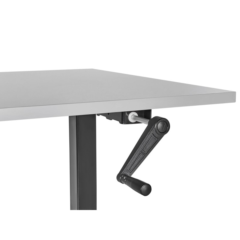 Biurko regulowane manualnie 120 x 72 cm szaro-czarne DESTINES