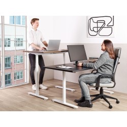 Biurko regulowane elektrycznie 180 x 80 cm czarno-białe DESTINAS