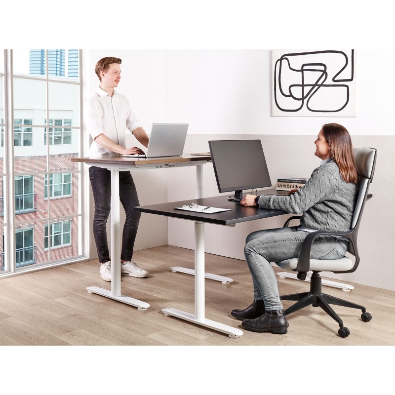 Biurko regulowane elektrycznie 180 x 80 cm czarno-białe DESTINAS