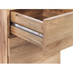 Biurko z szafką i szufladą 120 x 60 cm jasne drewno z białym ASHLAND