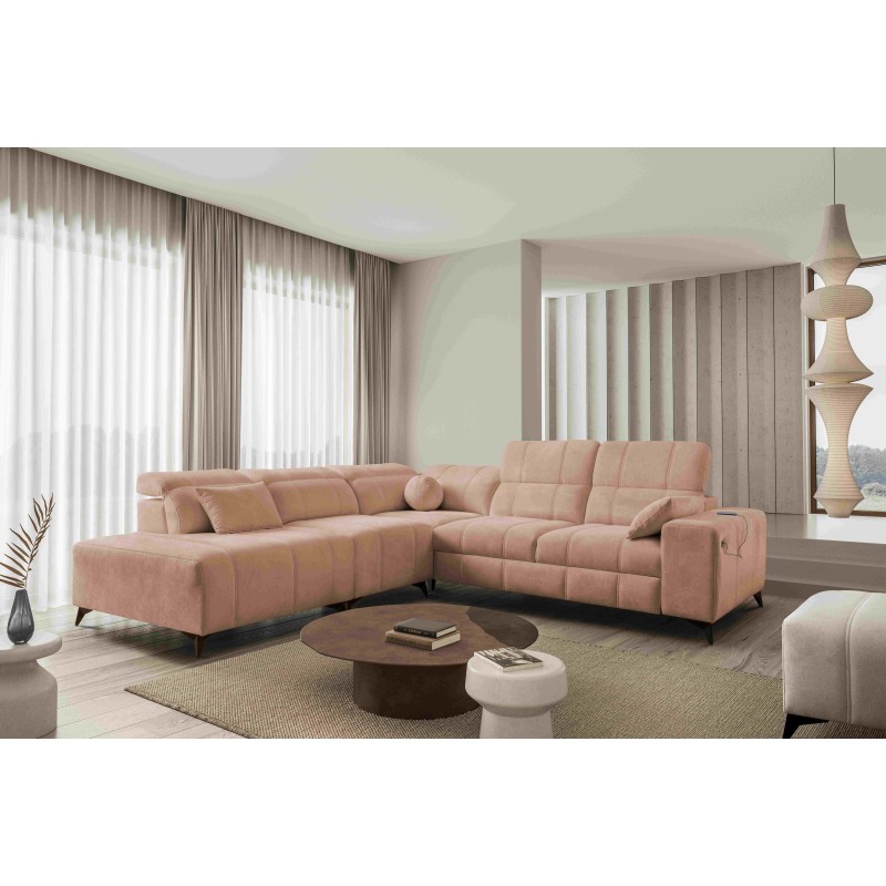 Luxury Corner Sofa Ballagio IX with Sleeping Function, Weave, Spring 1112