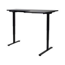 Biurko narożne prawe regulowane elektrycznie 160 x 59 cm czarne DESTINES