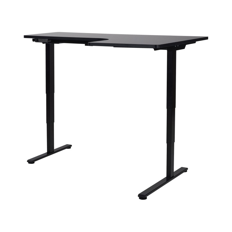 Biurko narożne prawe regulowane elektrycznie 160 x 59 cm czarne DESTINES