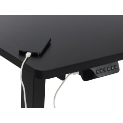 Biurko narożne prawe regulowane elektrycznie 160 x 59 cm czarne DESTINES