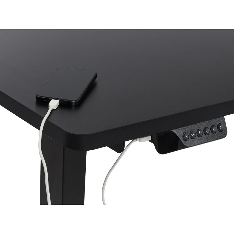 Biurko narożne prawe regulowane elektrycznie 160 x 59 cm czarne DESTINES