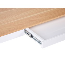 Biurko regulowane elektrycznie 120 x 60 cm z portem USB jasne drewno z białym KENLY