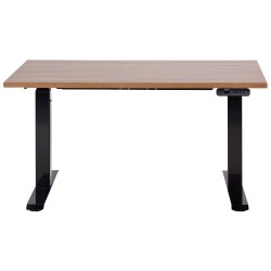 Biurko regulowane elektrycznie 120 x 72 cm ciemne drewno z czarnym DESTINES
