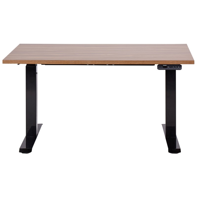 Biurko regulowane elektrycznie 120 x 72 cm ciemne drewno z czarnym DESTINES