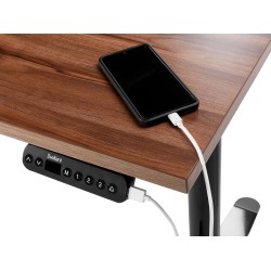 Biurko regulowane elektrycznie 120 x 72 cm ciemne drewno z czarnym DESTINES