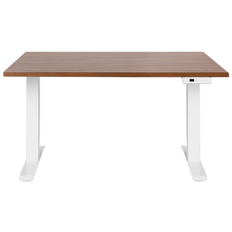 Biurko regulowane elektrycznie 120 x 72 cm ciemne drewno z białym DESTINES