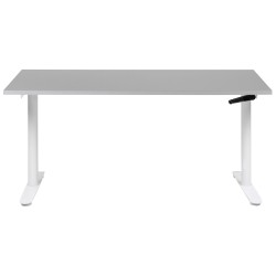 Biurko regulowane manualnie 160 x 72 cm szaro-białe DESTINAS
