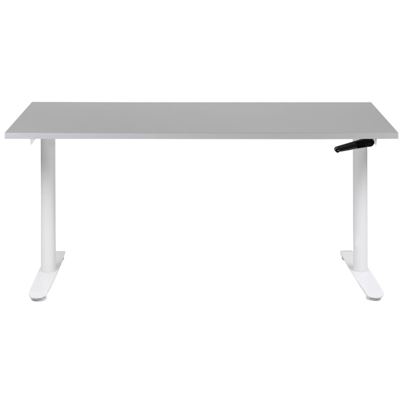Biurko regulowane manualnie 160 x 72 cm szaro-białe DESTINAS