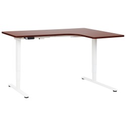 Biurko narożne prawe regulowane elektrycznie 160 x 59 cm ciemne drewno z białym DESTINES