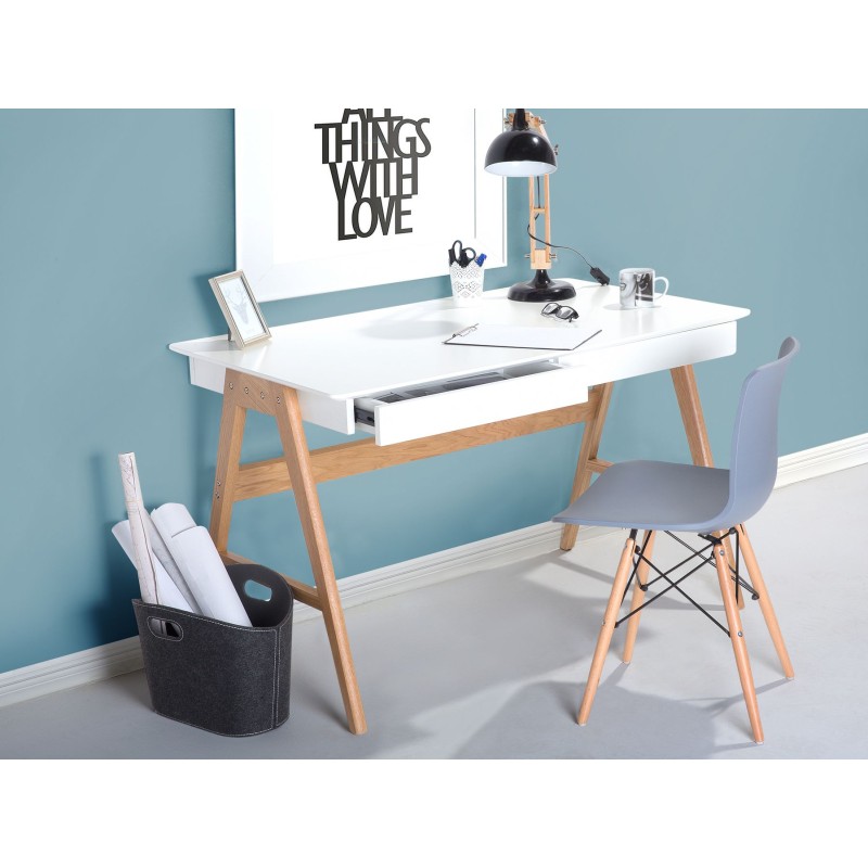 Biurko z szufladami 120 x 70 cm białe SHESLAY