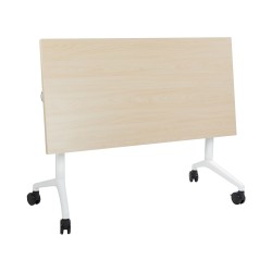 Biurko składane z kółkami 120 x 60 cm jasne drewno z białym CAVI