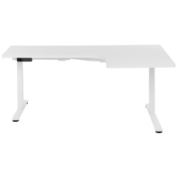 Biurko narożne prawe regulowane elektrycznie 160 x 59 cm białe DESTINES
